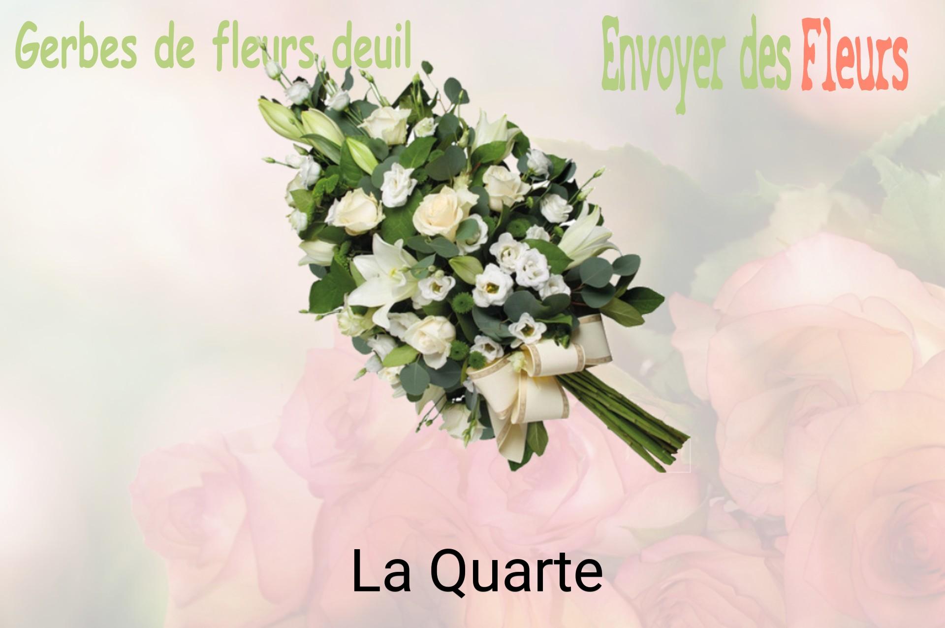 Gerbe de fleurs de deuil livrée à La Quarte